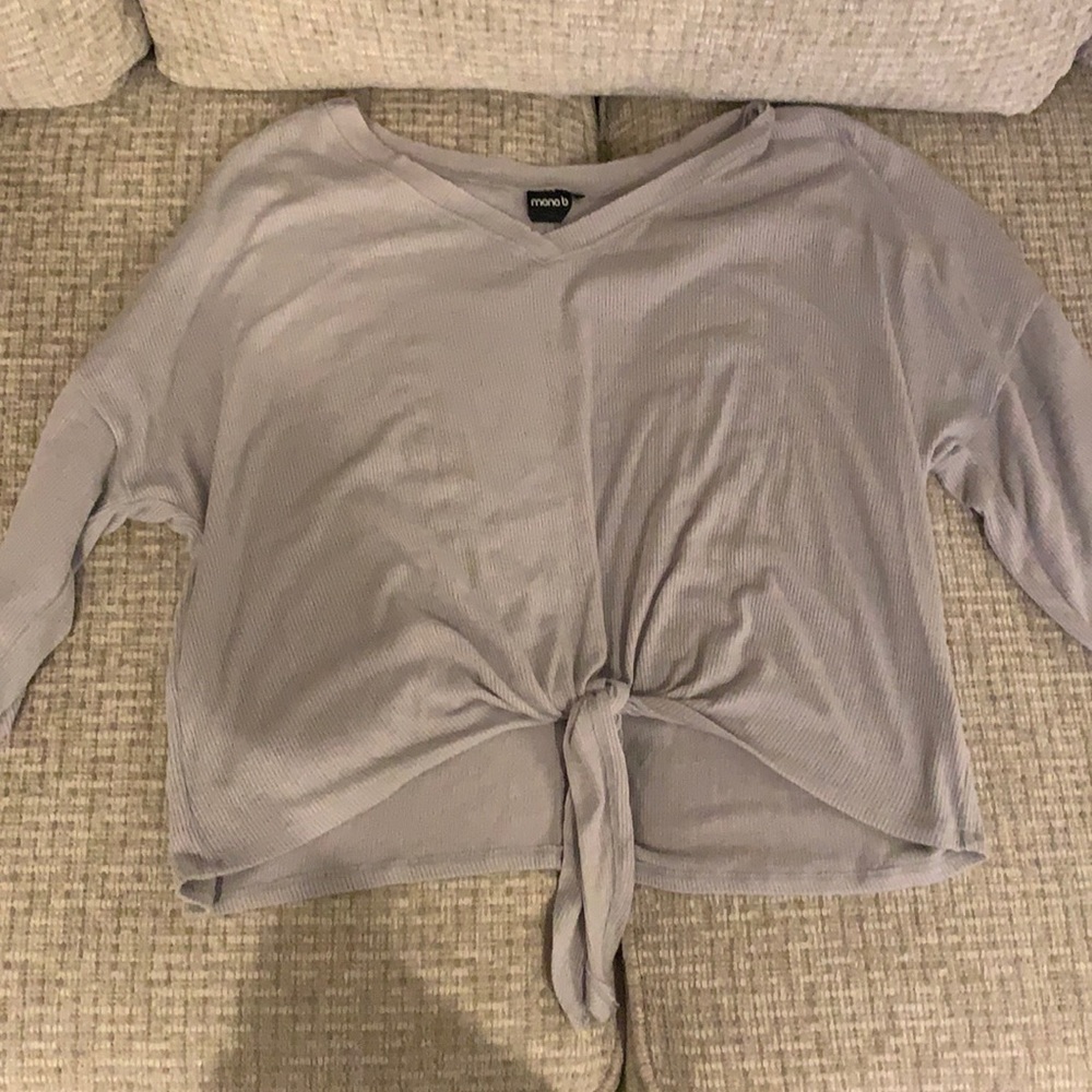 Grey tie shirt